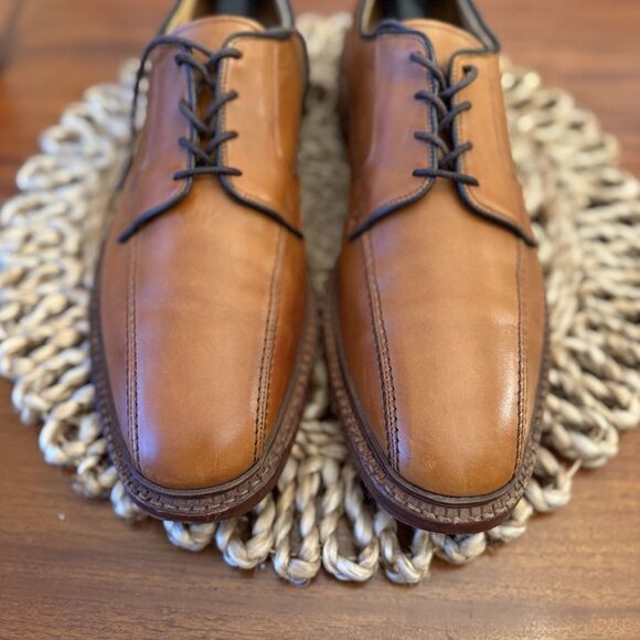 Allen Edmonds Mens Size 12 Hillcrest Leather Blucher Bicycle‑Toe Oxfords Brown - Picture 13 of 14